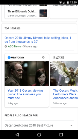 Google Top Stories Box (on Mobile)